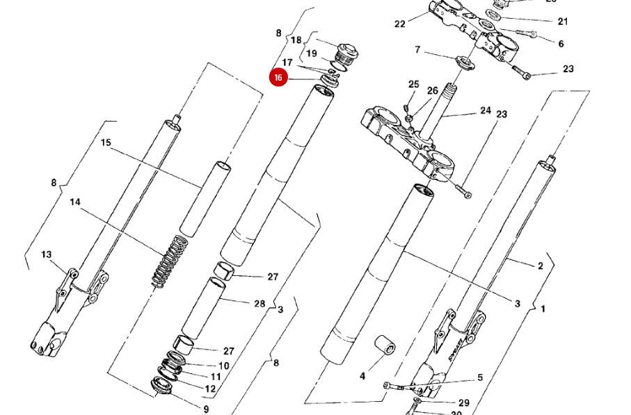 Bague Fourche Sous Bouchon NEUVE - Ducati
