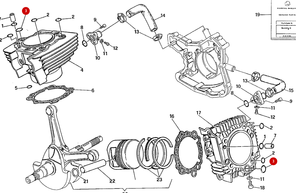 Joint Torique Cylindre NEUF - Ducati