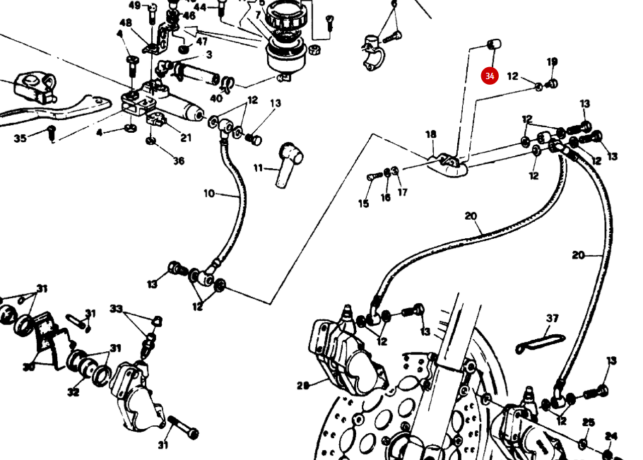 Entretoise Répartiteur Frein Avant NEUVE - Ducati