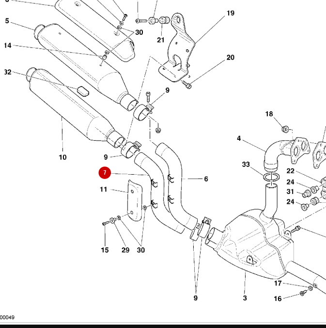 Collecteur Echappement Horizontal NEUF - Ducati
