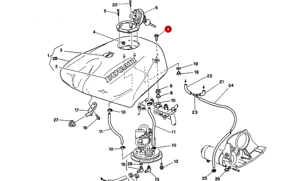 Vis Fixation Réservoir Bichromaté NEUVE - Ducati
