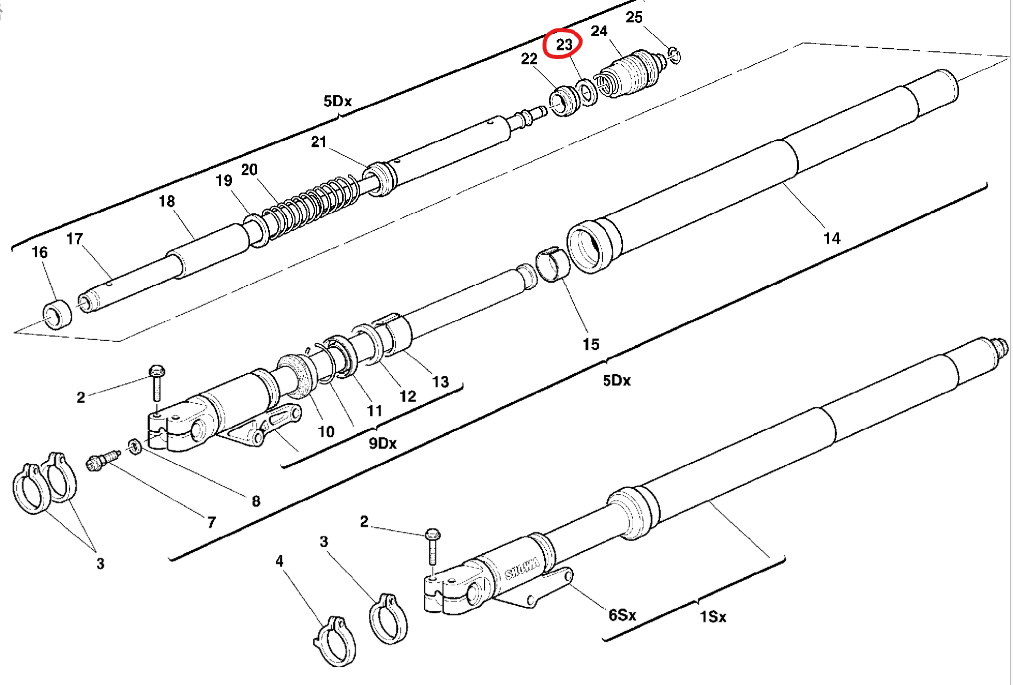 Rondelle supérieur entretoise de fourche - Ducati