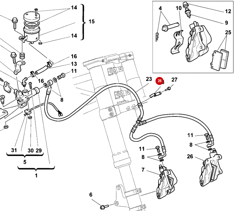 Support durite de frein avant NEUF - Ducati