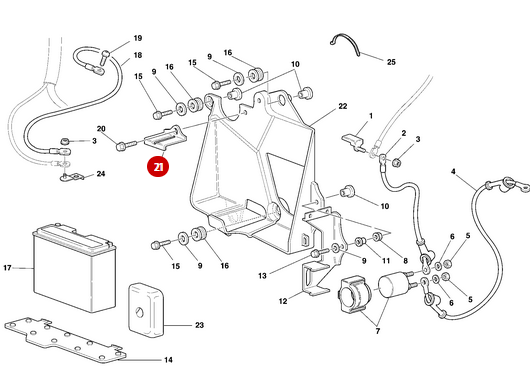 Fixation Batterie NEUVE - Ducati