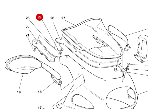 Plaquette Fixation Bulle NEUVE - Ducati