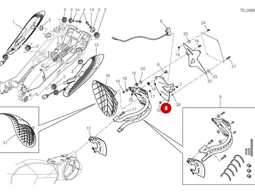 Support Plaque NEUF - Ducati