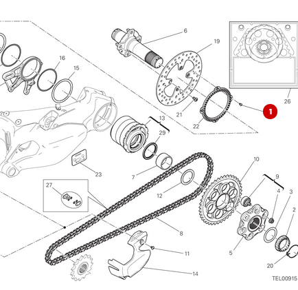 Vis Fixation Roue Phonique NEUVE - Ducati