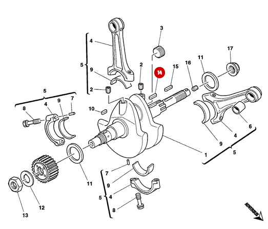 Clavette 4X4X10 Uni 6604 NEUF - Ducati