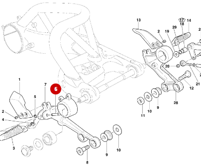Pivot Repose Pieds NEUF - Ducati
