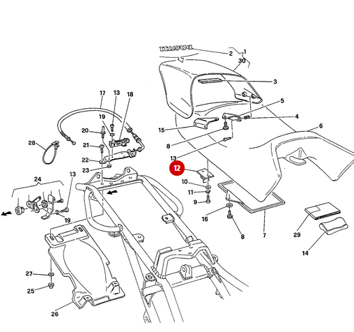 Vérouillage Serrure De Selle NEUF - Ducati
