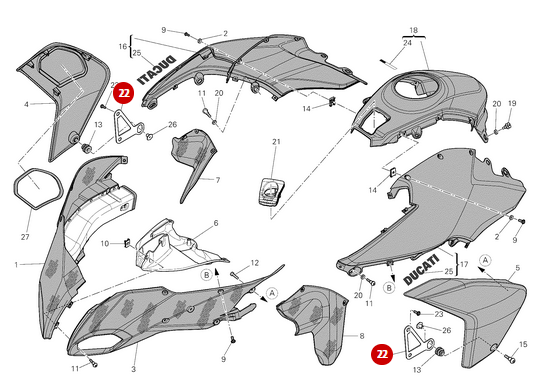 Support Fixation Carénage NEUF - Ducati