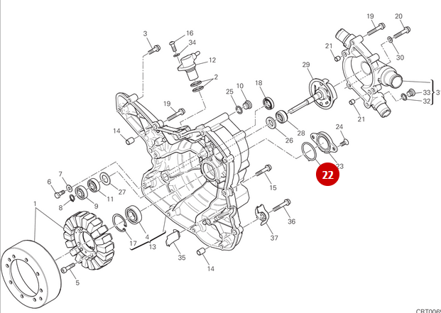 Joint Torique 32.99X2.62 Trappe Alternateur NEUF - Ducati
