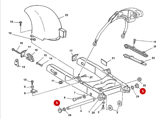 Bouchon Axe Bras Oscillant NEUF - Ducati