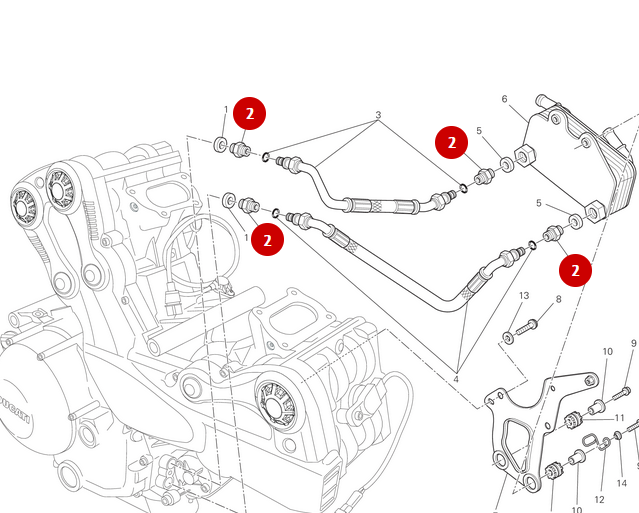 Raccord Durite Radiateur M14X1.5 NEUF - Ducati