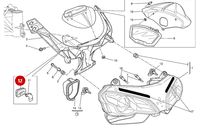 Support Capteur Air NEUF - Ducati