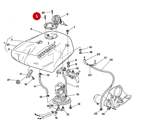 Vis M5X25 NEUVE - Ducati