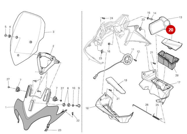 Couvercle Droit NEUF - Ducati