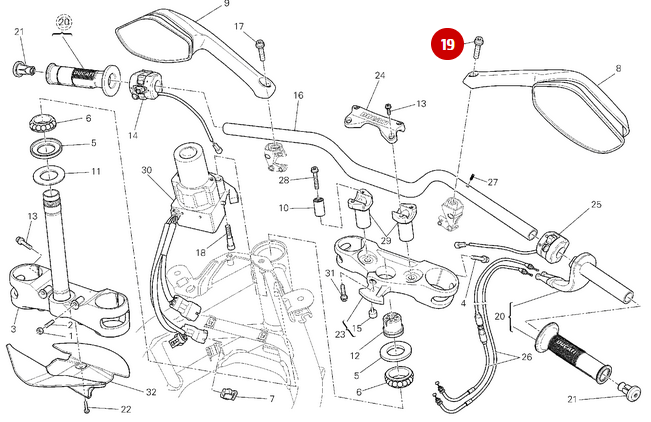 Vis Pas à Gauche NEUVE - Ducati