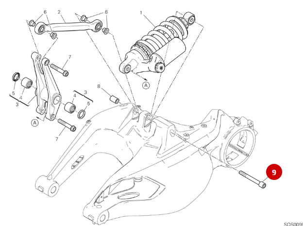 Vis Fixation Amortisseur NEUVE - Ducati