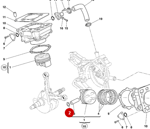 Circlips Axe Piston NEUF - Ducati