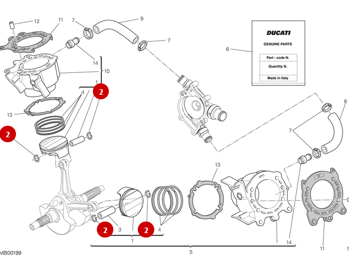 Circlips Axe Piston NEUF - Ducati