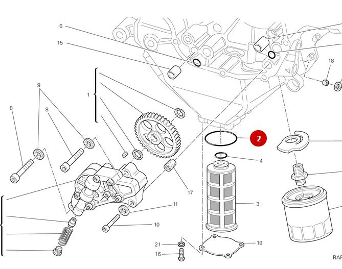 Joint Torique Crépine NEUF - Ducati