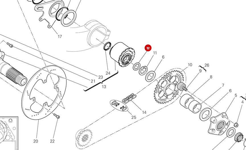 Rondelle Cale Exentrique Bichromaté NEUVE - Ducati