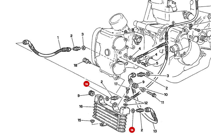 Joint Aluminium Radiateur Huile NEUF - Ducati