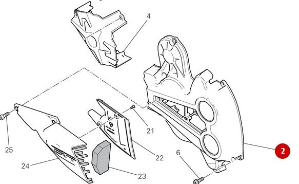 Couvercle extérieur courroie horizontal - Ducati