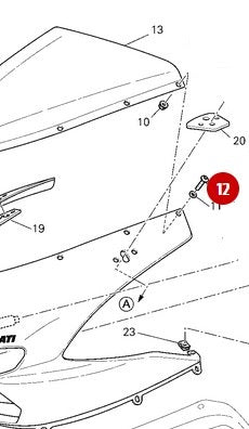 Vis M4 X 15 fixation NEUF - Ducati