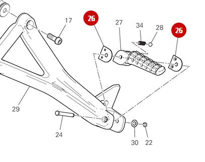 Plaquette repose pieds NEUVE - Ducati