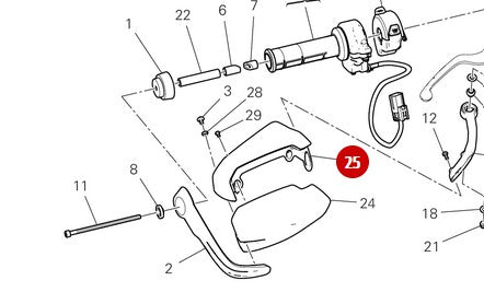 Protège main droit supérieur NEUF - Ducati