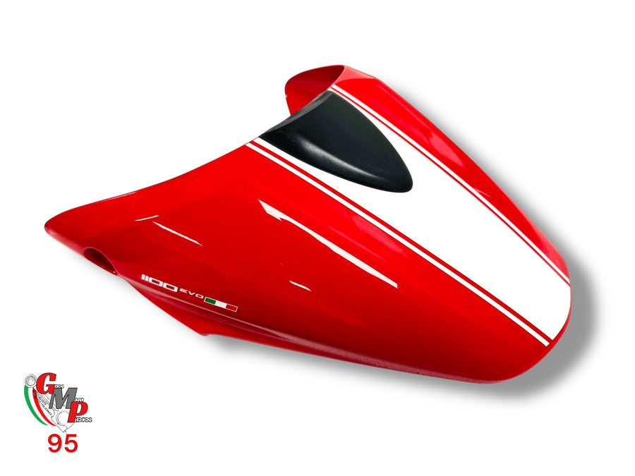 Capot de selle rouge bande blanche - Ducati