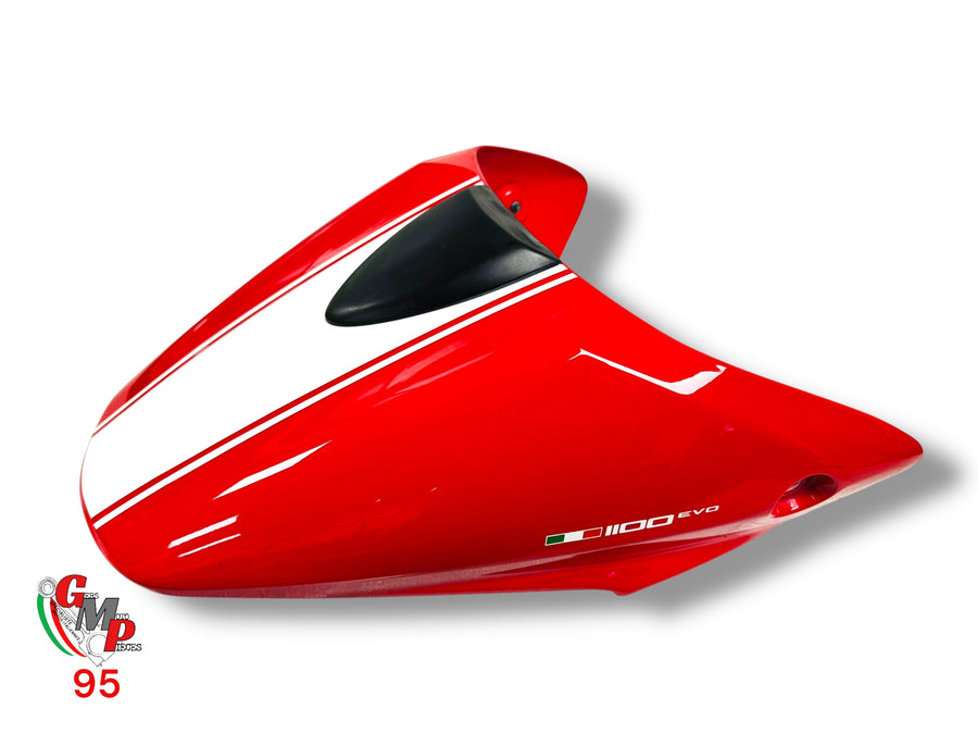 Capot de selle rouge bande blanche - Ducati
