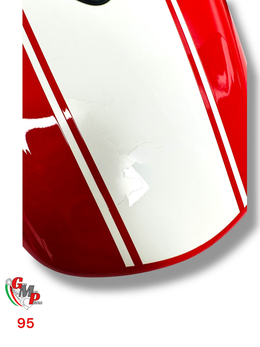 Capot de selle rouge bande blanche - Ducati